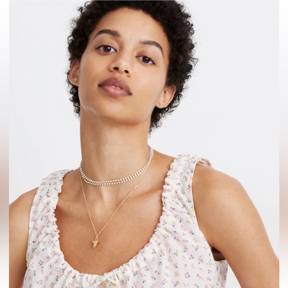 Madewell Floral Shirred Drawstring Tank Top - Picture 3 of 7